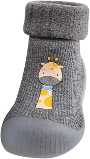 04T Toddler Kids Boys Girls Solid Warm Knit Soft Sole Rubber Shoes Dragon Claws Socks Slipper