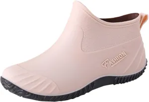 AMDBEL Rain Boots for Women Waterproof Platform, Waterproof PVC Rubber Garden Boots Womens Chelsea Boots Short Platfrom Rain Boots for Outdoor Work