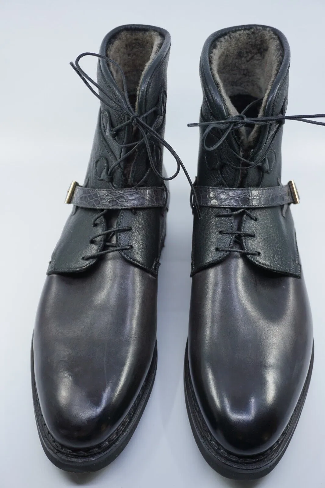Black Lined Boots made of Leather (EU 42.5)