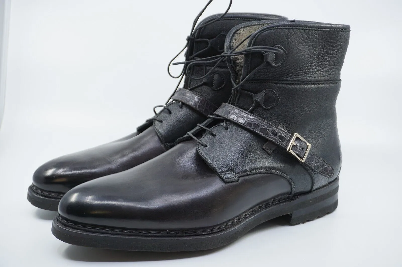 Black Lined Boots made of Leather (EU 42.5)