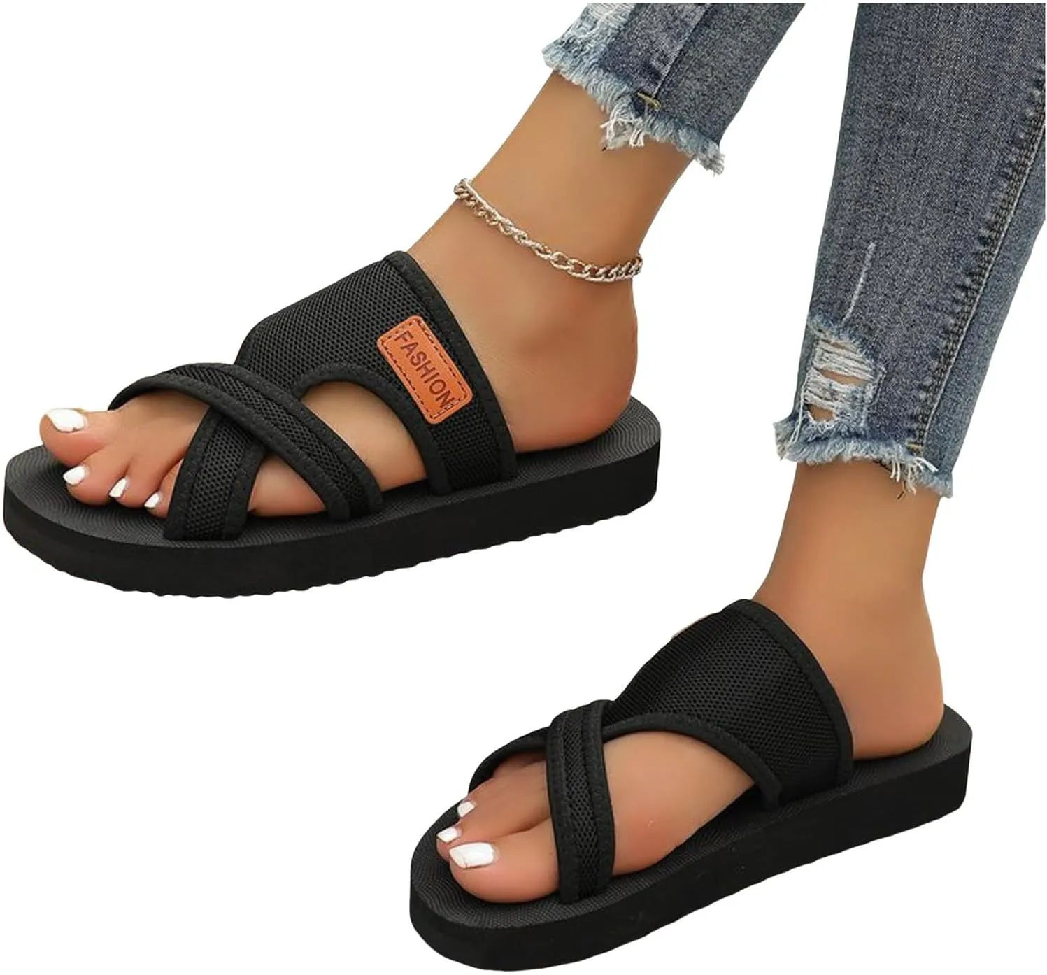 Breathable Mesh Sandals for Women,Avylays Orthopedic Sandals Arch Support Flip Flops Summer Beach Flat Slide Sandals