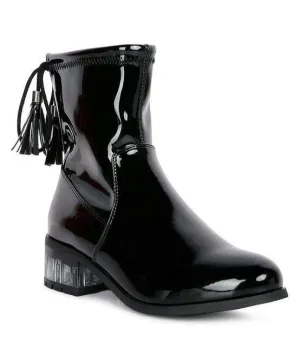 Cheer Leader Tassels Detail Ankle Boots