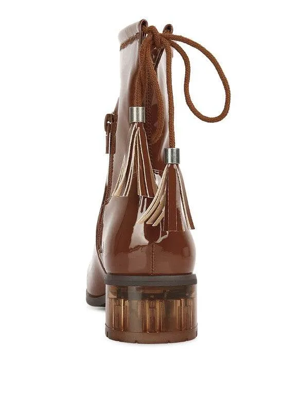 Cheer Leader Tassels Detail Ankle Boots