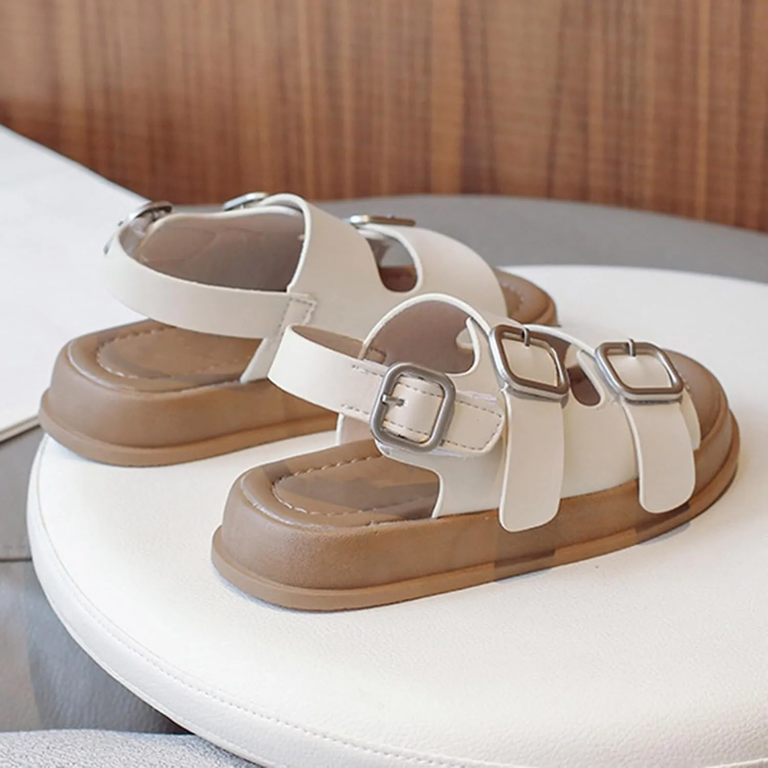 Children's Sandals Summer Boys Beach Shoes Soft Bottom Girls Baby Rome Shoes Trend Three Ring Girl Girls Size 2 Sandals