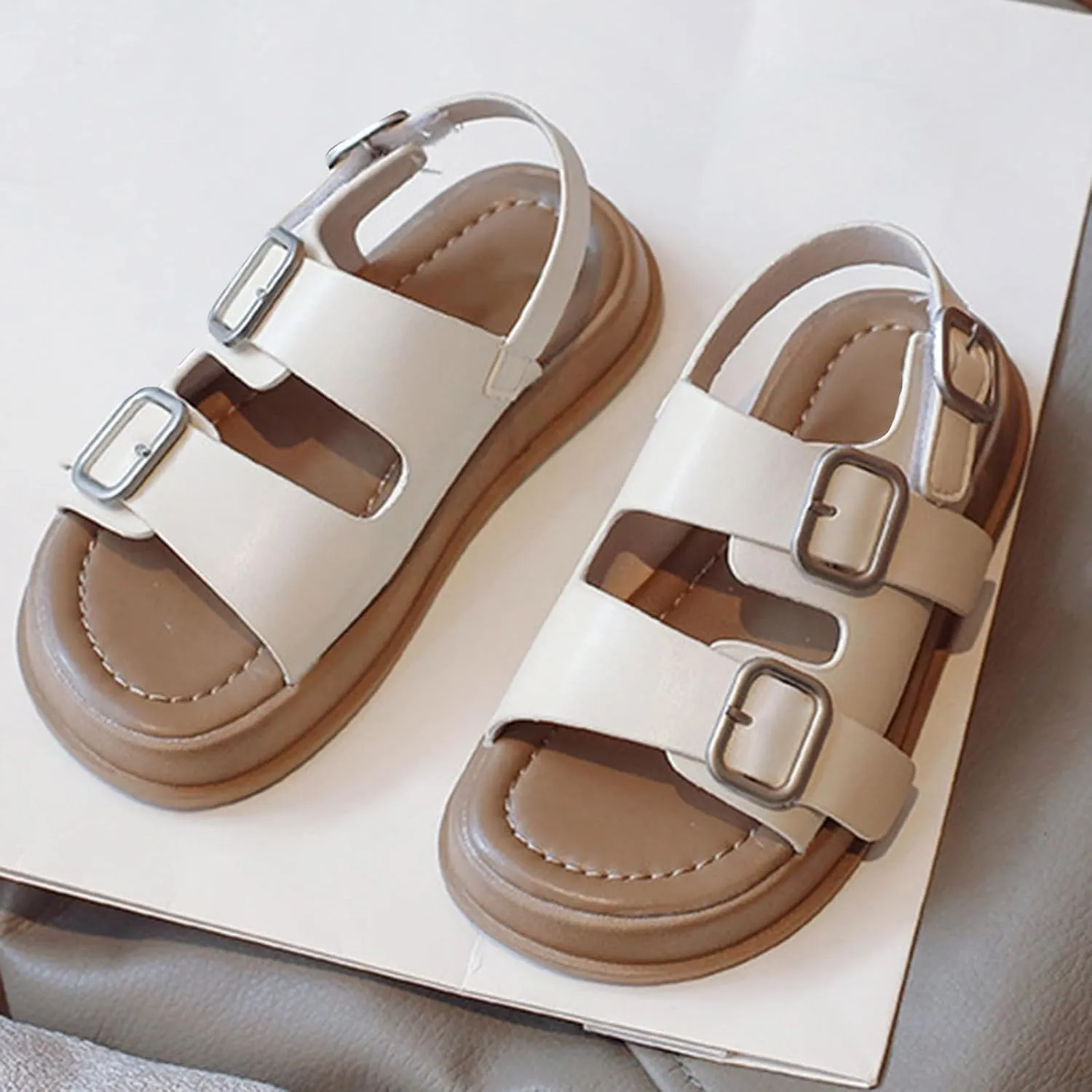 Children's Sandals Summer Boys Beach Shoes Soft Bottom Girls Baby Rome Shoes Trend Three Ring Girl Girls Size 2 Sandals