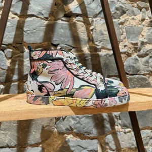 Christian Louboutin Fun Louis Hanabis Pink Floral High Top Sneakers