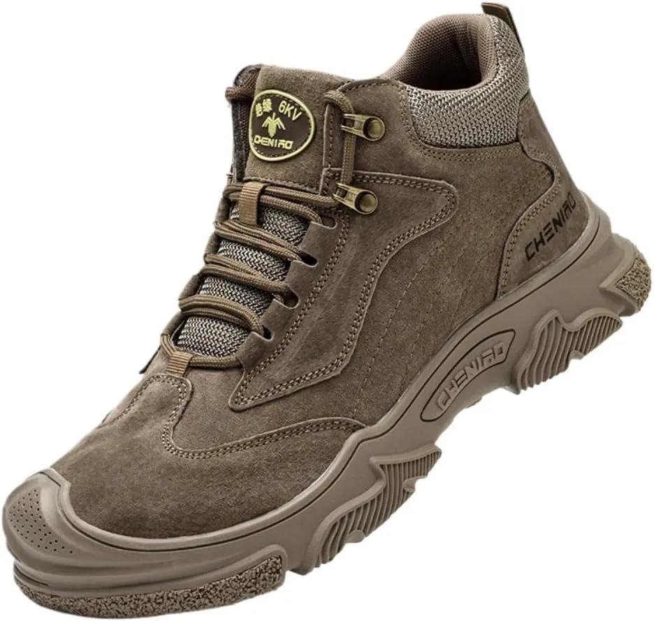 Composite Toe Safety Boots - High Top, Breathable & Indestructible , Wide Width & Soft Comfort, Anti-Smashing & Puncture-Resistant, Slip-Resistant Non-Skid for Construction & Warehouse Work Shoes