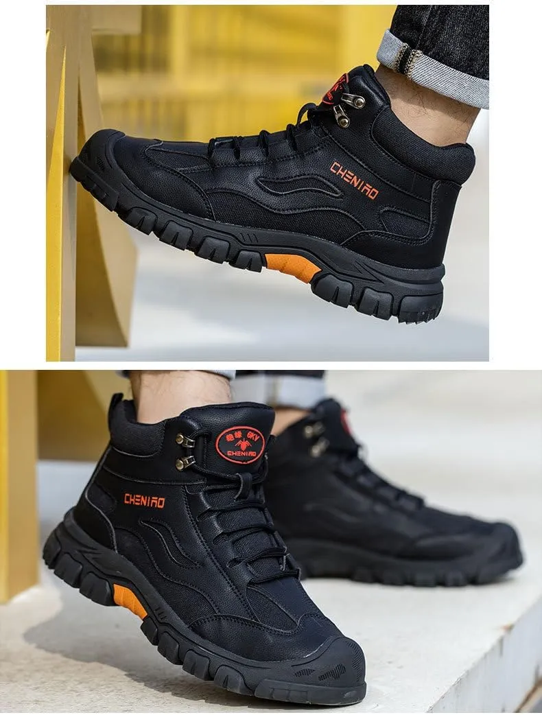 Composite Toe Safety Boots - High Top, Breathable & Indestructible , Wide Width & Soft Comfort, Anti-Smashing & Puncture-Resistant, Slip-Resistant Non-Skid for Construction & Warehouse Work Shoes