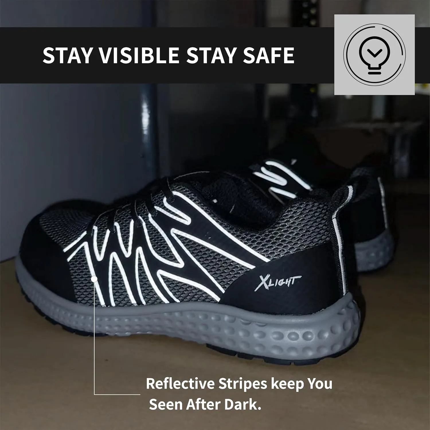 Composite Toe Safety Shoes for Men Women, Lightweight Breathable Work Sneakers, Slip Resistant, Anti-Static, Puncture Proof, Shock Absorbing for Industrial Warehouse