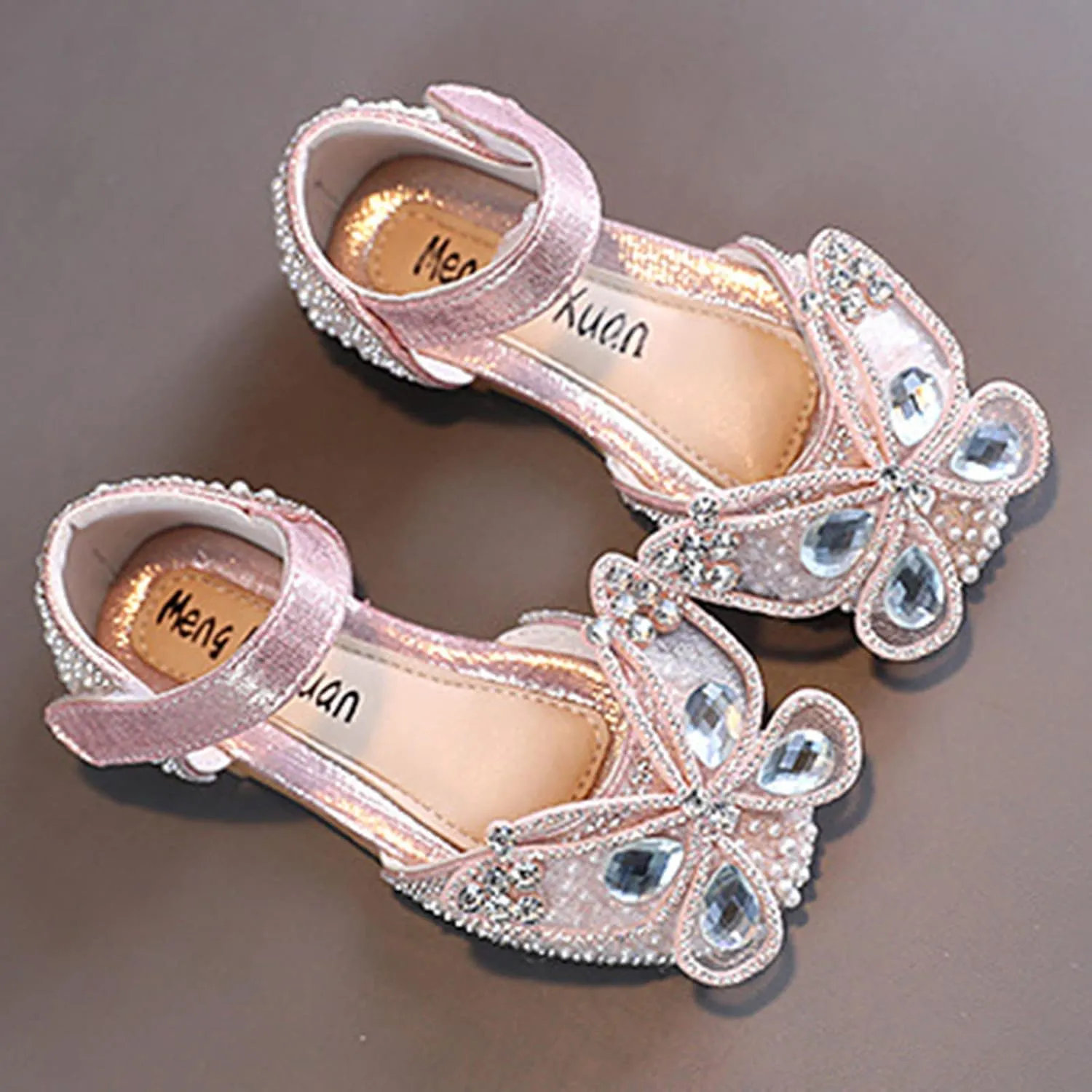 Fashion Spring And Summer Girls Sandals Dress Dance Show Princess Shoes Pearl Rhinestone Mesh Toddler Flip Flops