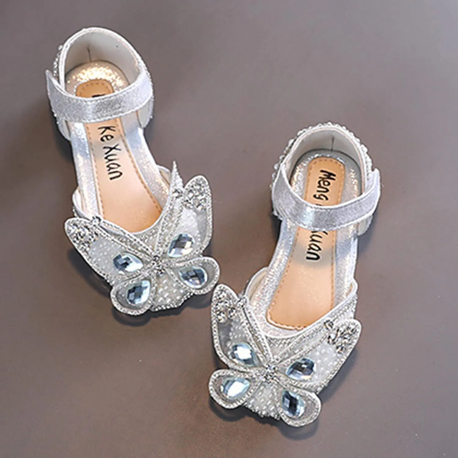 Fashion Spring And Summer Girls Sandals Dress Dance Show Princess Shoes Pearl Rhinestone Mesh Toddler Flip Flops