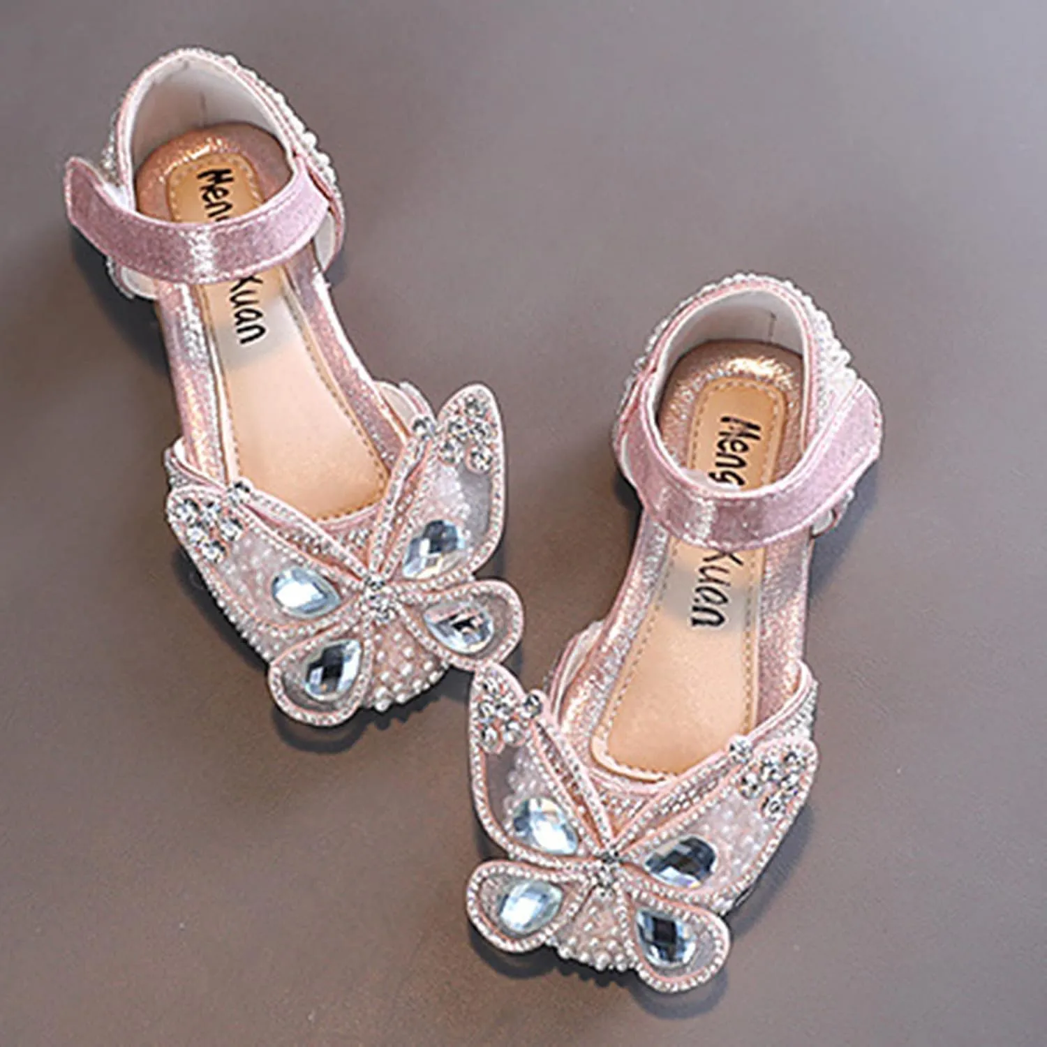Fashion Spring And Summer Girls Sandals Dress Dance Show Princess Shoes Pearl Rhinestone Mesh Toddler Flip Flops