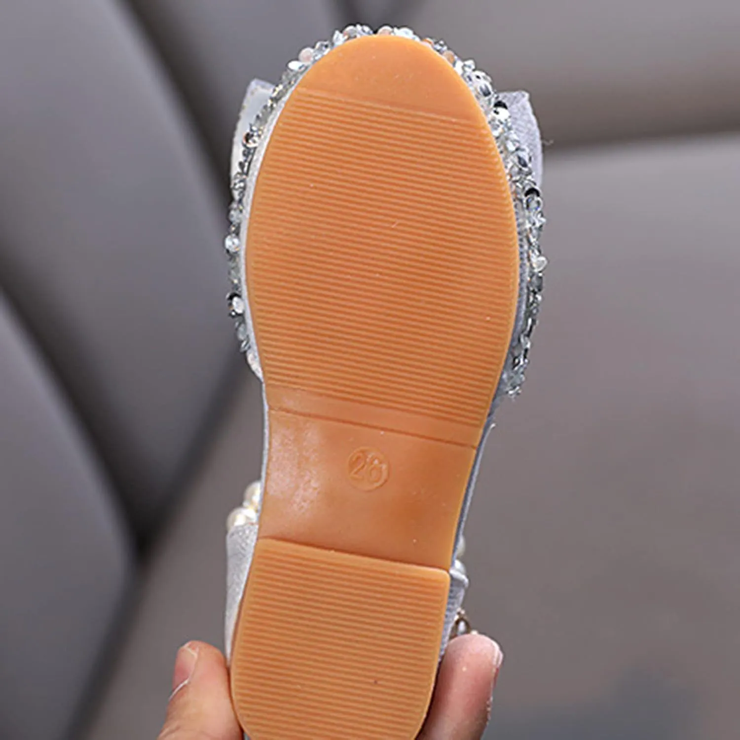 Girls Bow Sequins Princess Sandals High Heels Pearl Closed Toe Ankle Shoes Toddler Kids Summer Outdoor Dress Loafers
