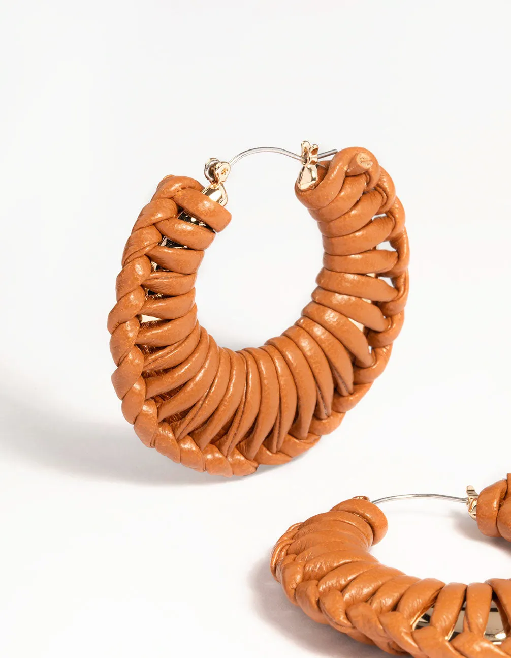Gold Wrapped Hoop Earrings