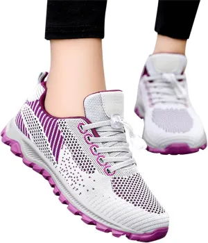 Hbeylia Women Walking Shoes Blade Type Non Slip Running Athletic Lace up Tennis Sneakers Fashion Casual Slip On Lightweight Breathable Hiking Sports Trainers Sneakers For Skateboard Skiing Work Nurse