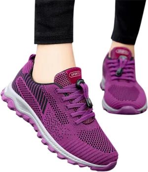 Hbeylia Women Walking Shoes Blade Type Non Slip Running Athletic Lace up Tennis Sneakers Fashion Casual Slip On Lightweight Breathable Hiking Sports Trainers Sneakers For Skateboard Skiing Work Nurse