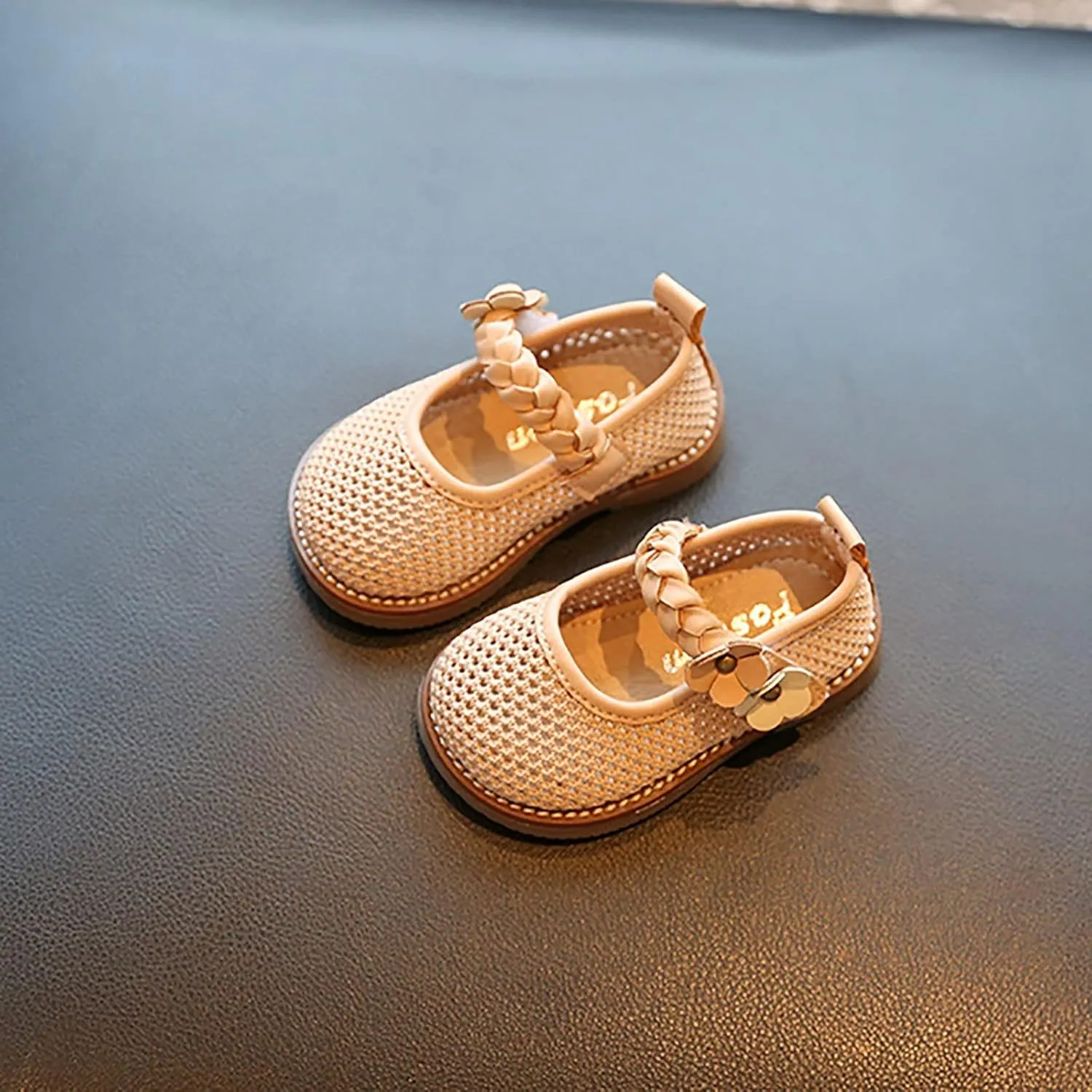Infant Knitted Mary Jane Softy Dress Shoes Girls Lightweight School Uniform Party Flower Dress Flats Shoes