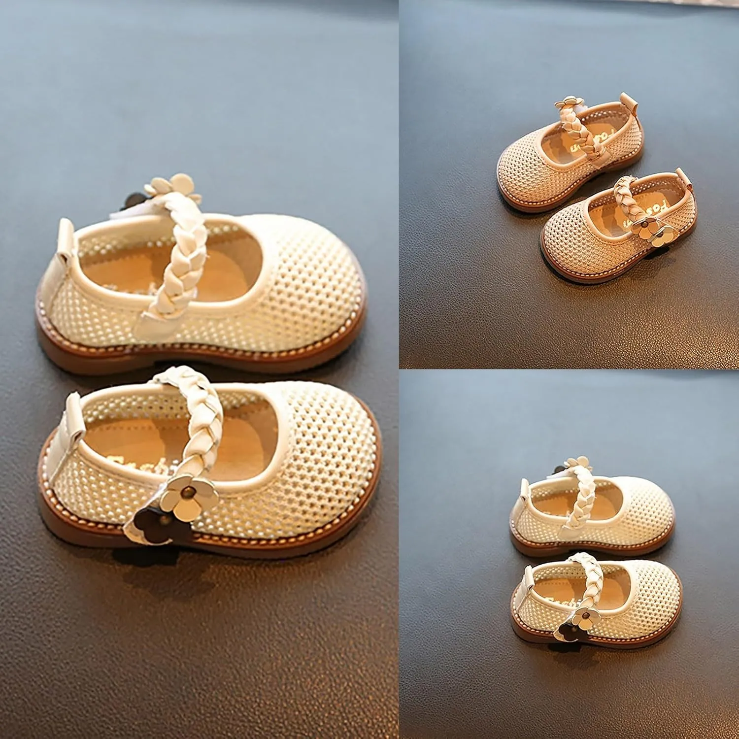 Infant Knitted Mary Jane Softy Dress Shoes Girls Lightweight School Uniform Party Flower Dress Flats Shoes