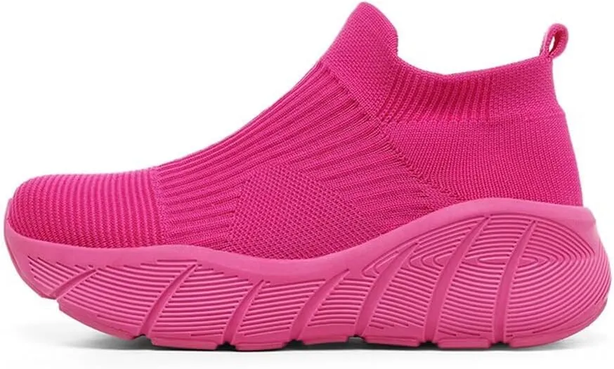 Jakcuz Women's Slip on Walking Shoes Non-Slip Comfortable 6cm Thick Sole Cushioning Fashion Sneakers Loafers Plus Size