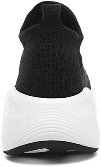 Jakcuz Women's Slip on Walking Shoes Non-Slip Comfortable 6cm Thick Sole Cushioning Fashion Sneakers Loafers Plus Size