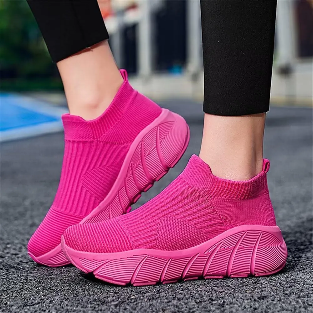 Jakcuz Women's Slip on Walking Shoes Non-Slip Comfortable 6cm Thick Sole Cushioning Fashion Sneakers Loafers Plus Size