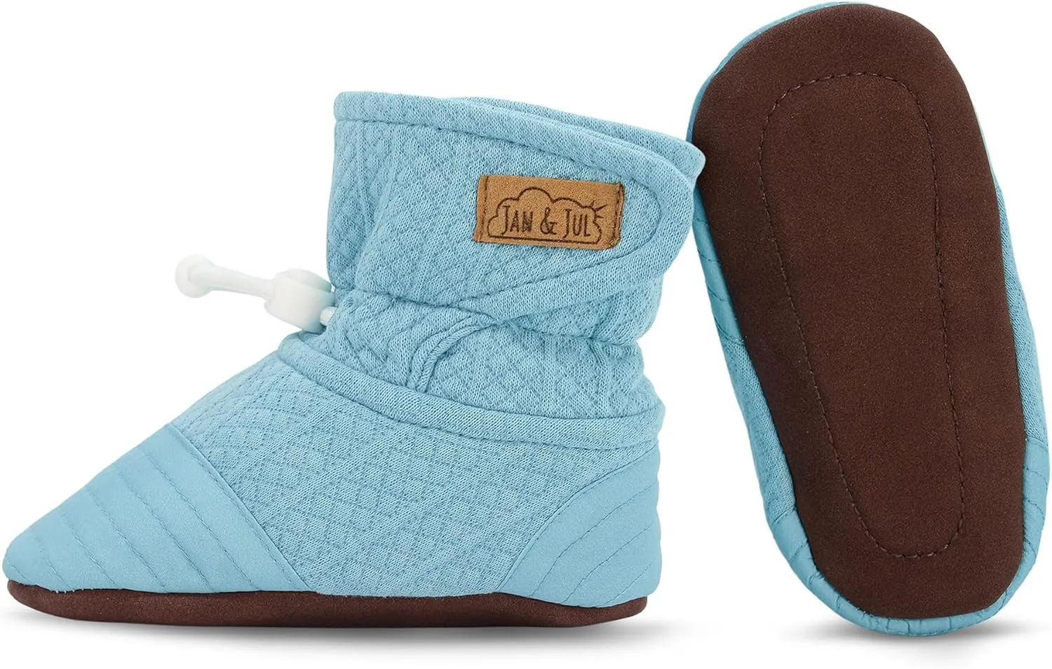 JAN & JUL Adjustable Stay-on Lite Baby Booties, Cotton Blend Slippers for Infant and Toddler