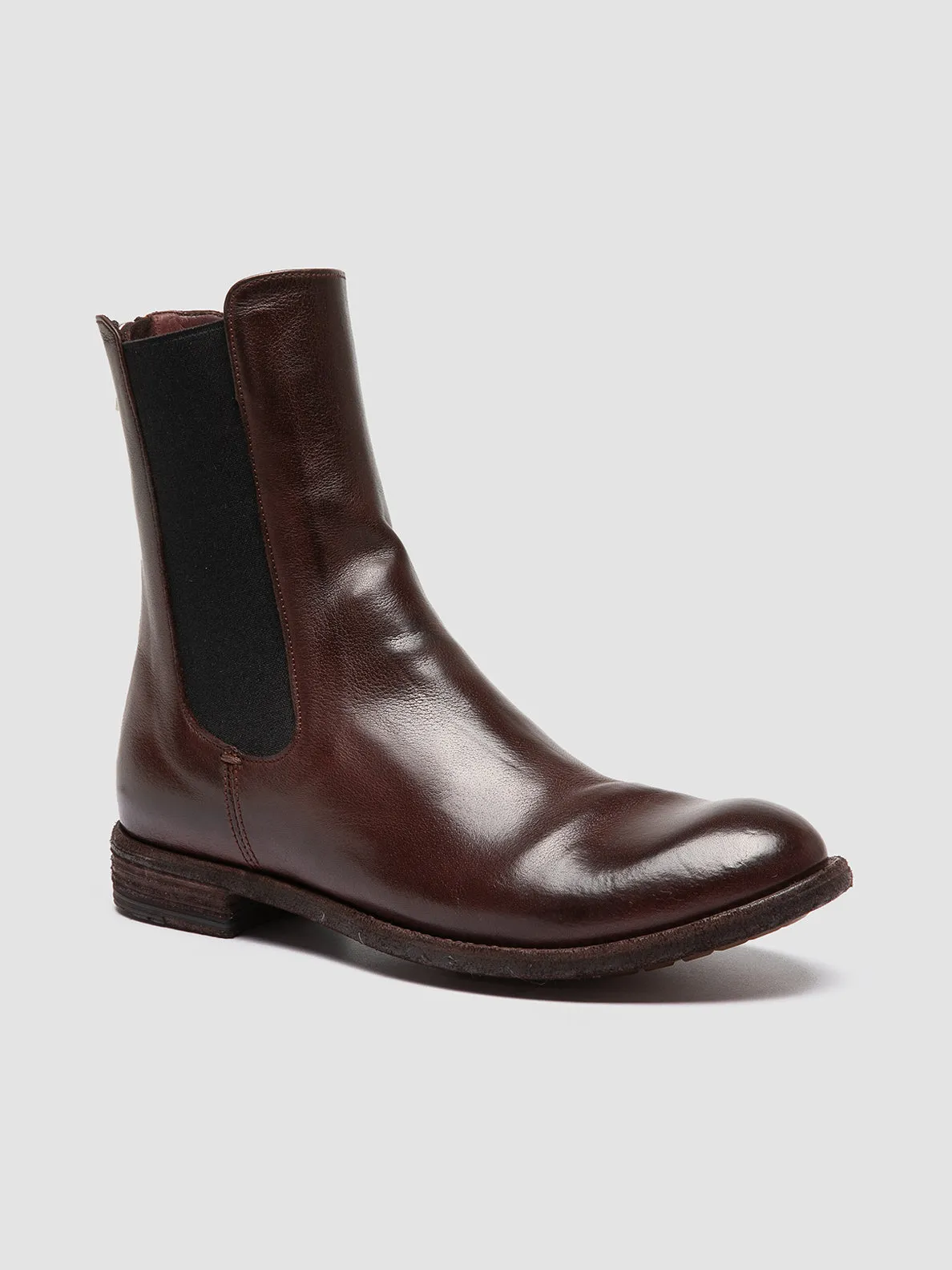 LEXIKON 073 - Burgundy Leather Zip Boots