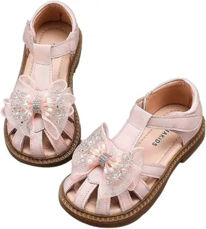 Little Girl's Adorable Princess Party Girls Dress Bow Princess Shoes Princess Flower Toddler Girls Winter Shoes Size 9