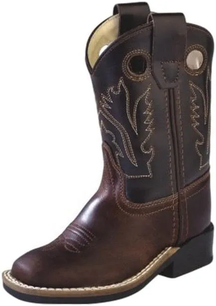 Old West Toddler-Boys' Barnwood Western Boot Square Toe - Bsi1872t