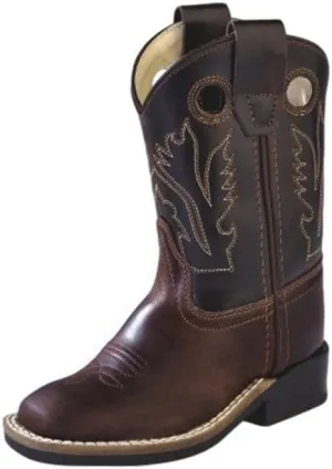Old West Toddler-Boys' Barnwood Western Boot Square Toe - Bsi1872t
