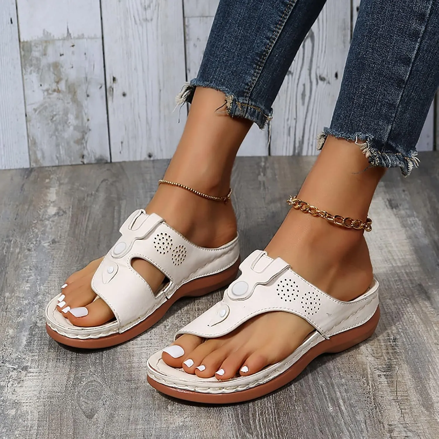 Orthopedic Flip Flops for Women Arch Support Plantar Fasciitis Relief Lightweight Yoga Mat Thong Sandals Summer Non Slip Casual