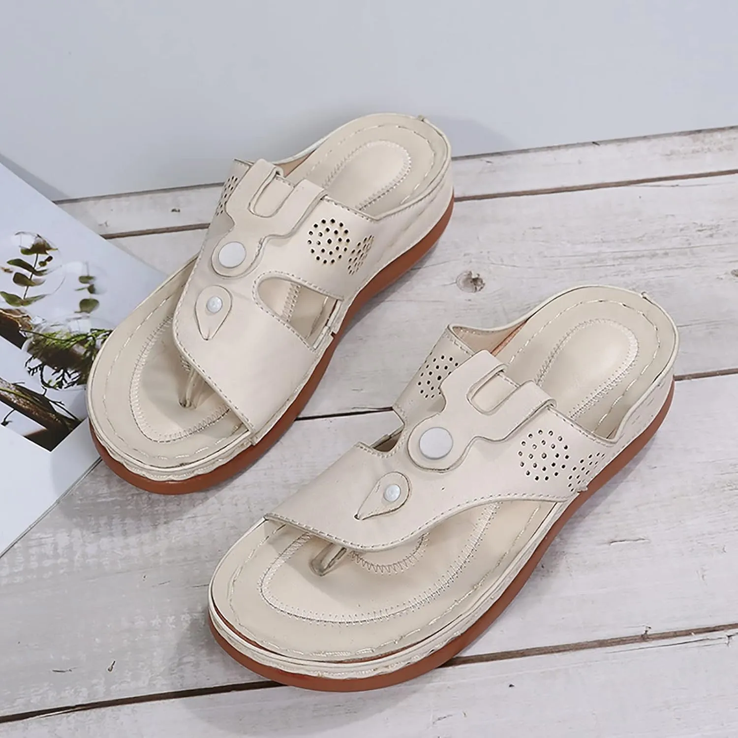 Orthopedic Flip Flops for Women Arch Support Plantar Fasciitis Relief Lightweight Yoga Mat Thong Sandals Summer Non Slip Casual