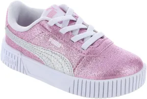 PUMA Carina 20 Glitter INF Girls InfantToddler Sneaker 5 M US Toddler Pale PinkWhite