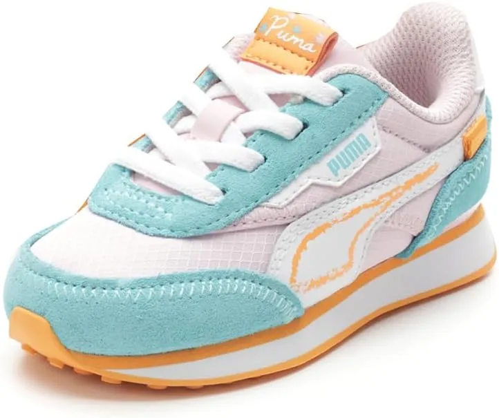 Puma Future Rider Spring - Girls' Toddler (White/Pink/Blue)