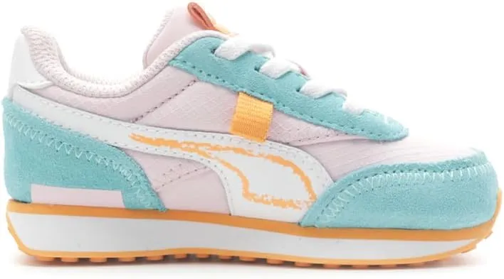 Puma Future Rider Spring - Girls' Toddler (White/Pink/Blue)