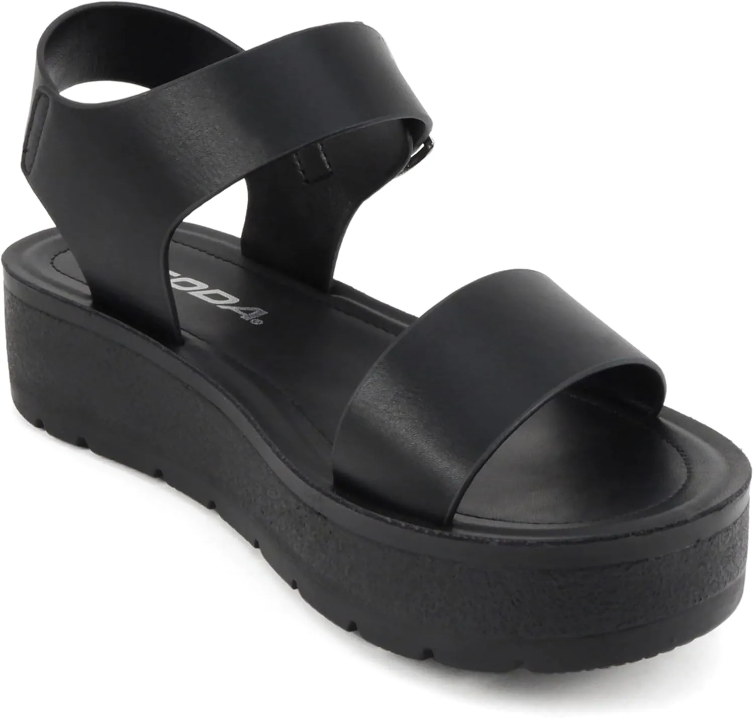 Soda Papaya ~ Women Open Toe Multi-Strap Flatform Sandals