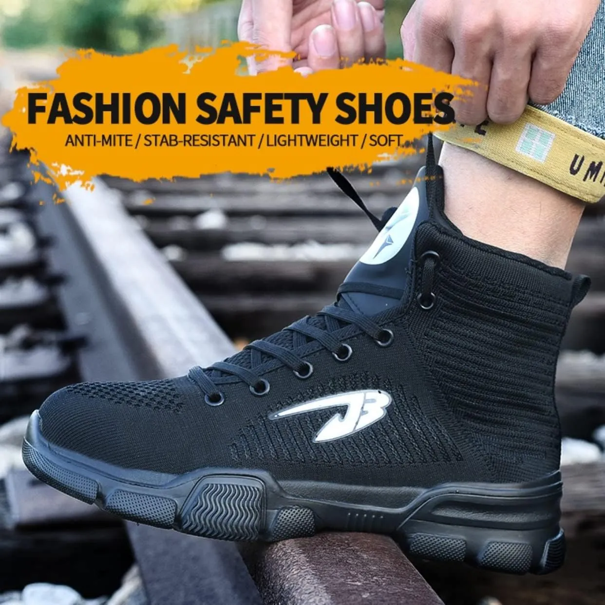 Steel Toe Shoes for Men Fashion Lightweight High Top Steeltoe Safety Work Shoes Industrial Construction Outdoor Boot