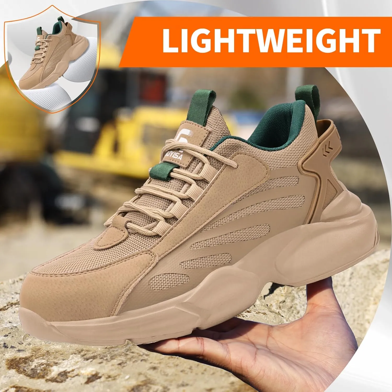 Steel Toe Shoes for Men Lightweight Work Shoes Construction Industrial Work Tennis Shoes Safety Shoes Comfortable Steel Toe Sneakers for Men Women