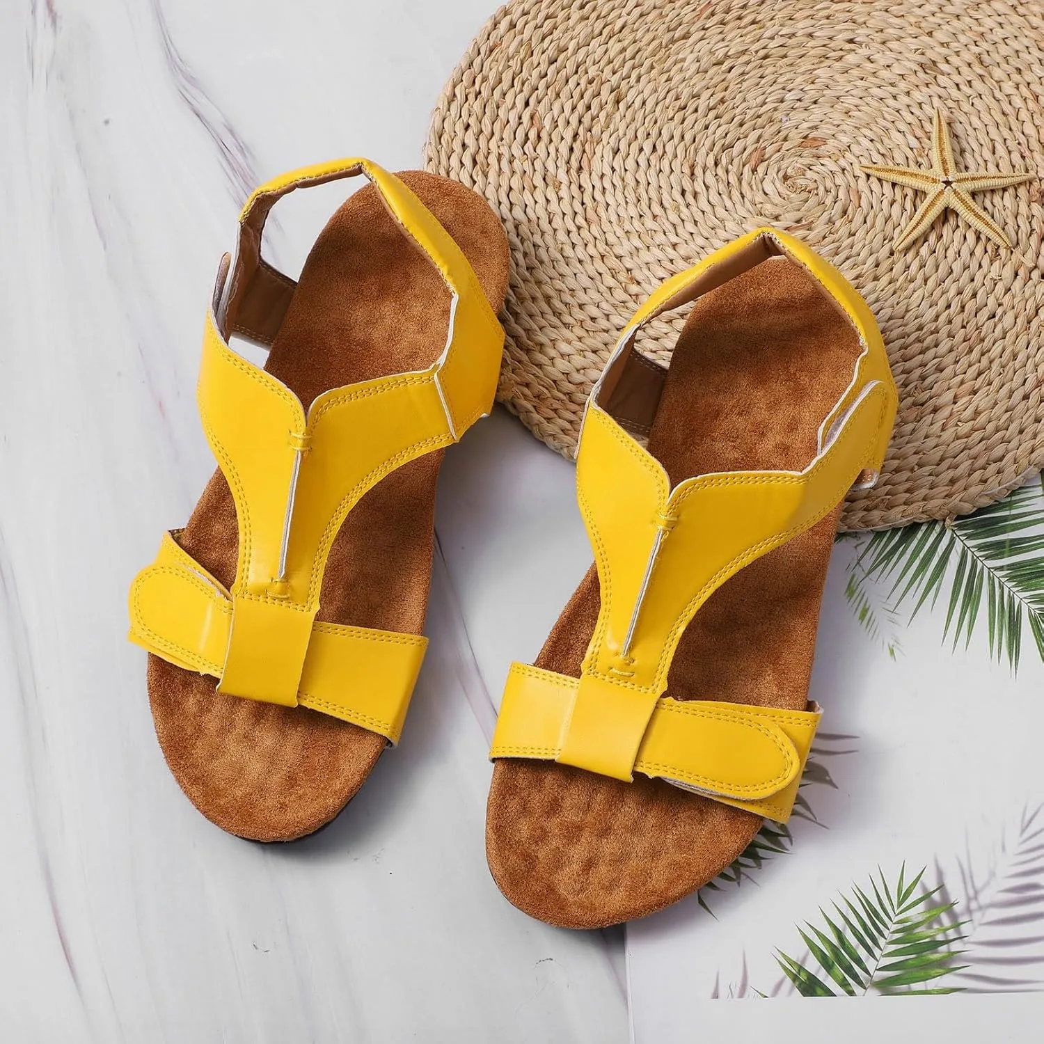 Summer Casual Sandals Women Flat Elastic Slip On Rhinestone Comfortable Walking Shoes Arch Support Orthopedic Open Toe Beach Flip Flops