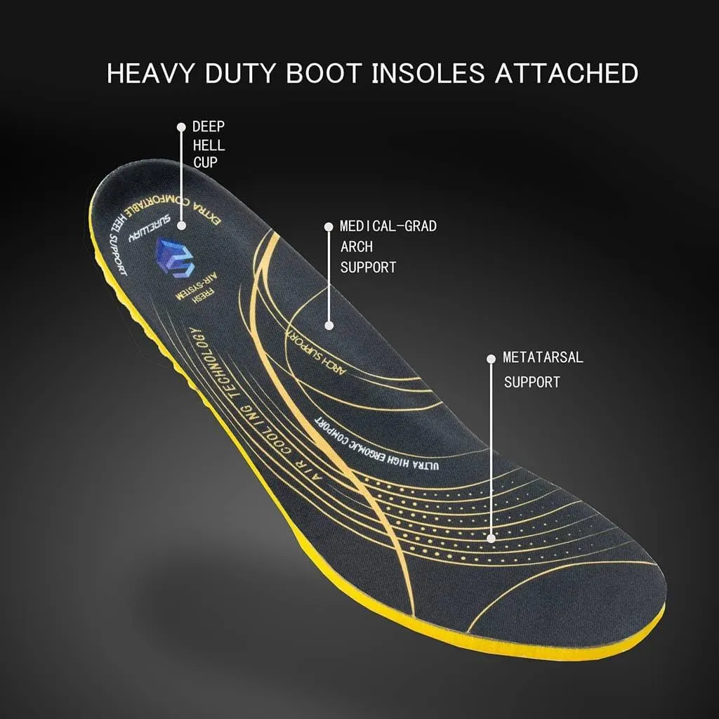 SUREWAY Mens Western Chelsea Cowboy Boots for Men Square Toe,Rugged Slip-On Work/Casual/Dress Boots for Men,Comfort Slip Resistant Ankle Leather Boots