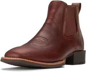 SUREWAY Mens Western Chelsea Cowboy Boots for Men Square Toe,Rugged Slip-On Work/Casual/Dress Boots for Men,Comfort Slip Resistant Ankle Leather Boots