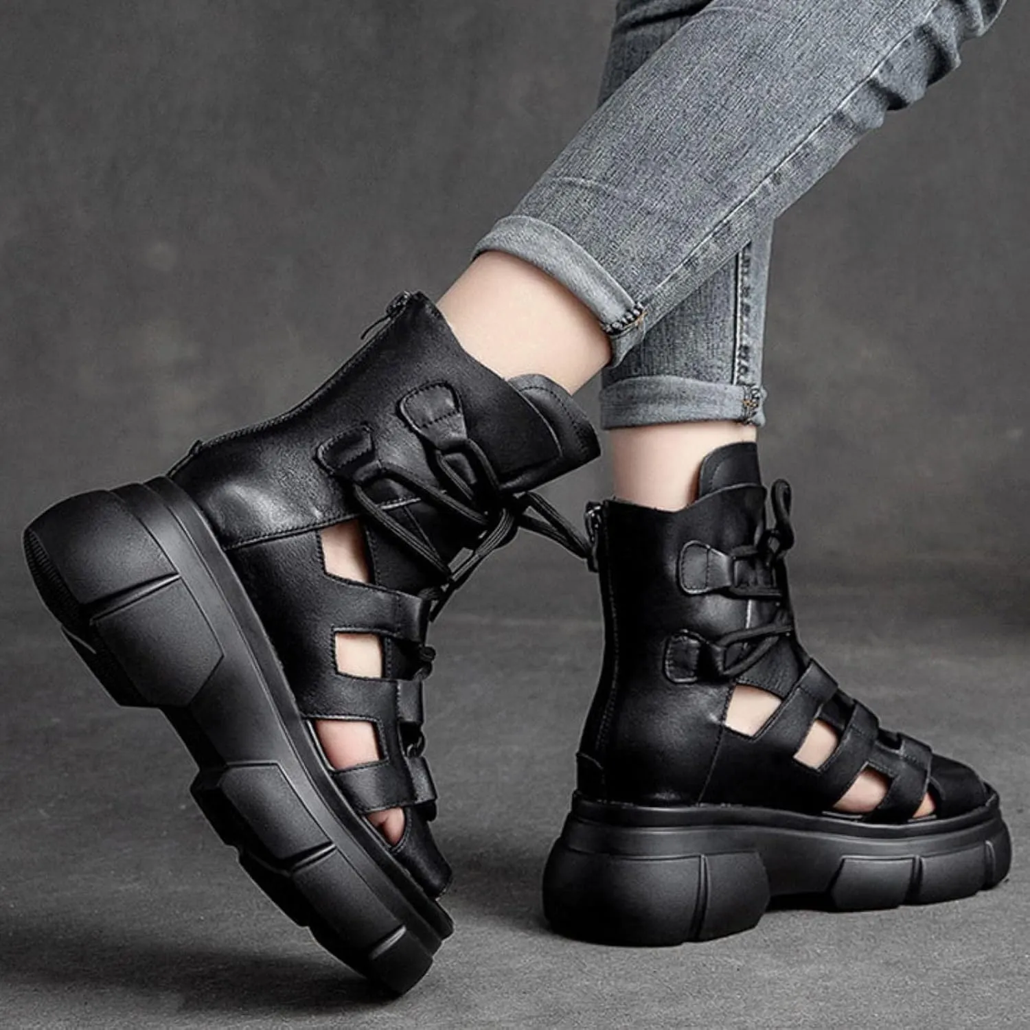 Wedge Sandal for Women Ankle Strap Flatform Arch Support Fish Mouth Toe Muffin Platform Shoes Chunky Cushion Slip on