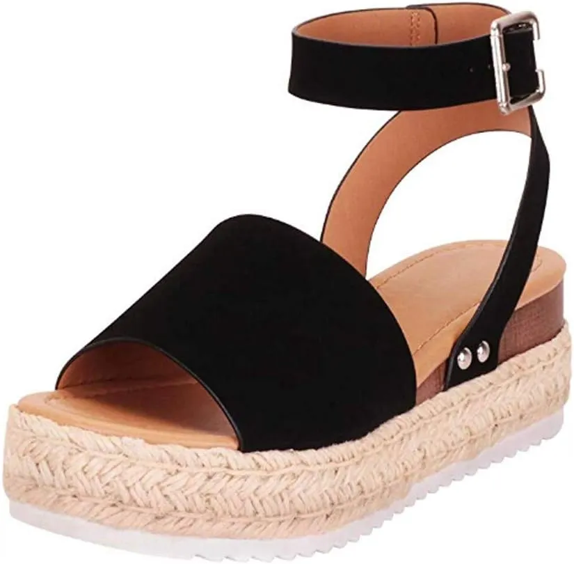Wedge Sandals for Women Comfortable 2025 Dressy Platform Espadrilles Casual Ankle Strap Sandals Summer Beach Shoes