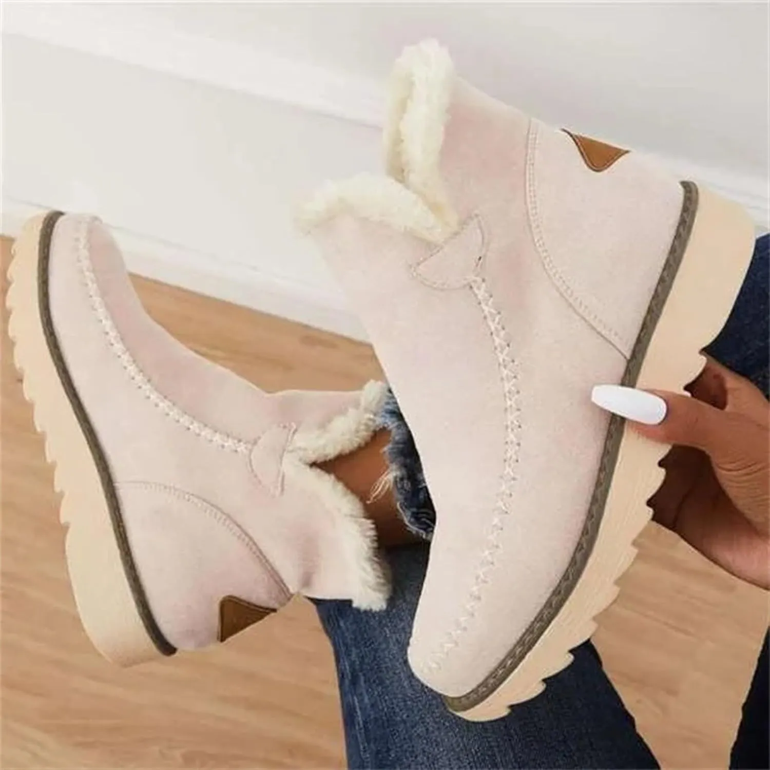 Wide Width Snow Boots for Women Plus Size Snow Boot Women Cute Women Winter Boots Fashion Wide Snow Boots for Women Botas De Invierno Para Mujer Elegantes Con Tacon