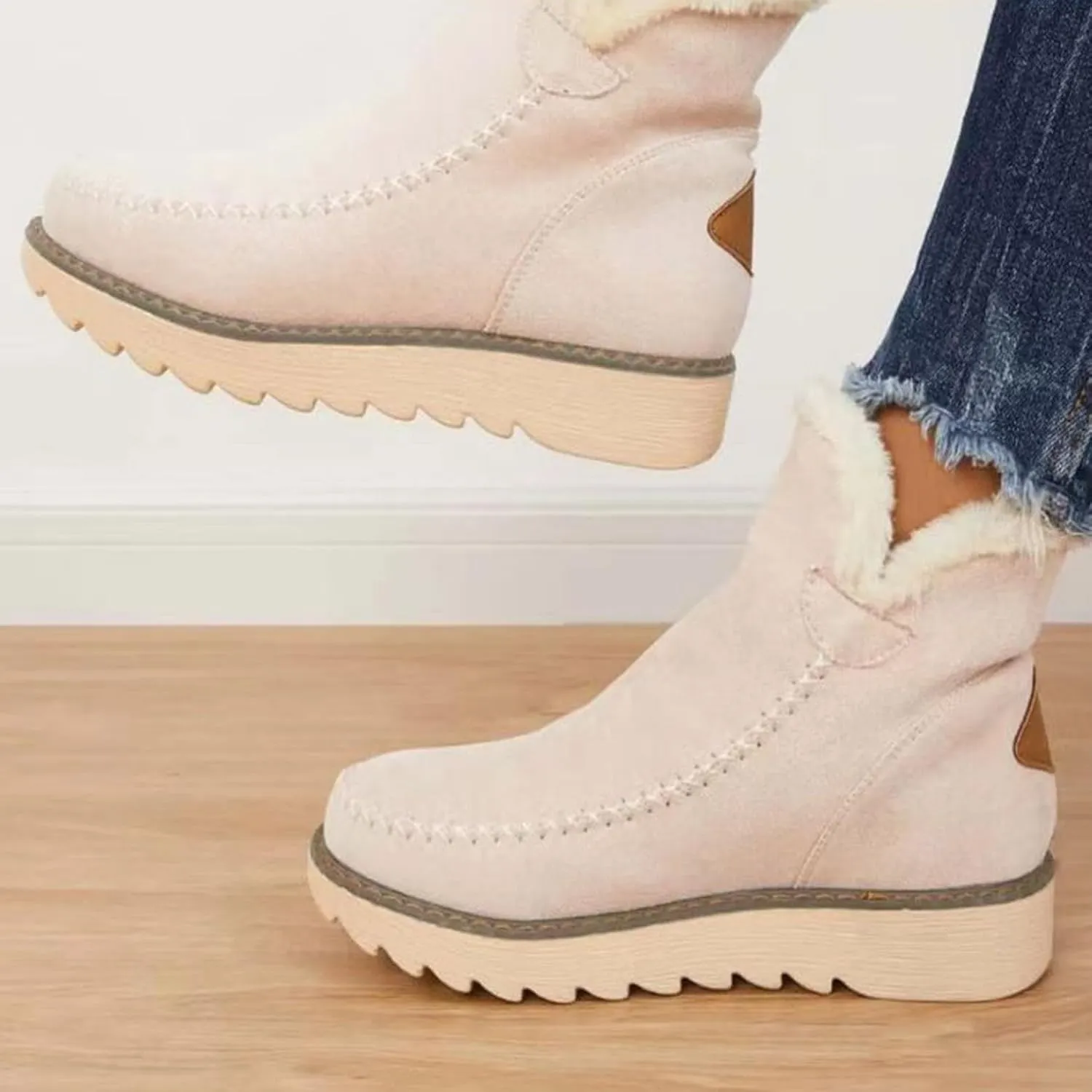 Wide Width Snow Boots for Women Plus Size Snow Boot Women Cute Women Winter Boots Fashion Wide Snow Boots for Women Botas De Invierno Para Mujer Elegantes Con Tacon
