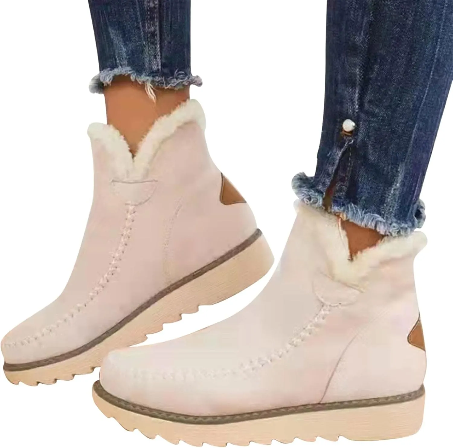 Wide Width Snow Boots for Women Plus Size Snow Boot Women Cute Women Winter Boots Fashion Wide Snow Boots for Women Botas De Invierno Para Mujer Elegantes Con Tacon