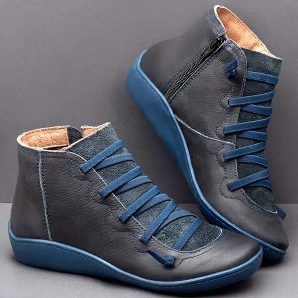 Womens Snow Boots Ankle Womens Booties Fall 2024 Ankle Boots for Women No Heel Wedge Bootie for Women Comfortable Flat Bottom Fashion Square Toe Slip On Side Zipper