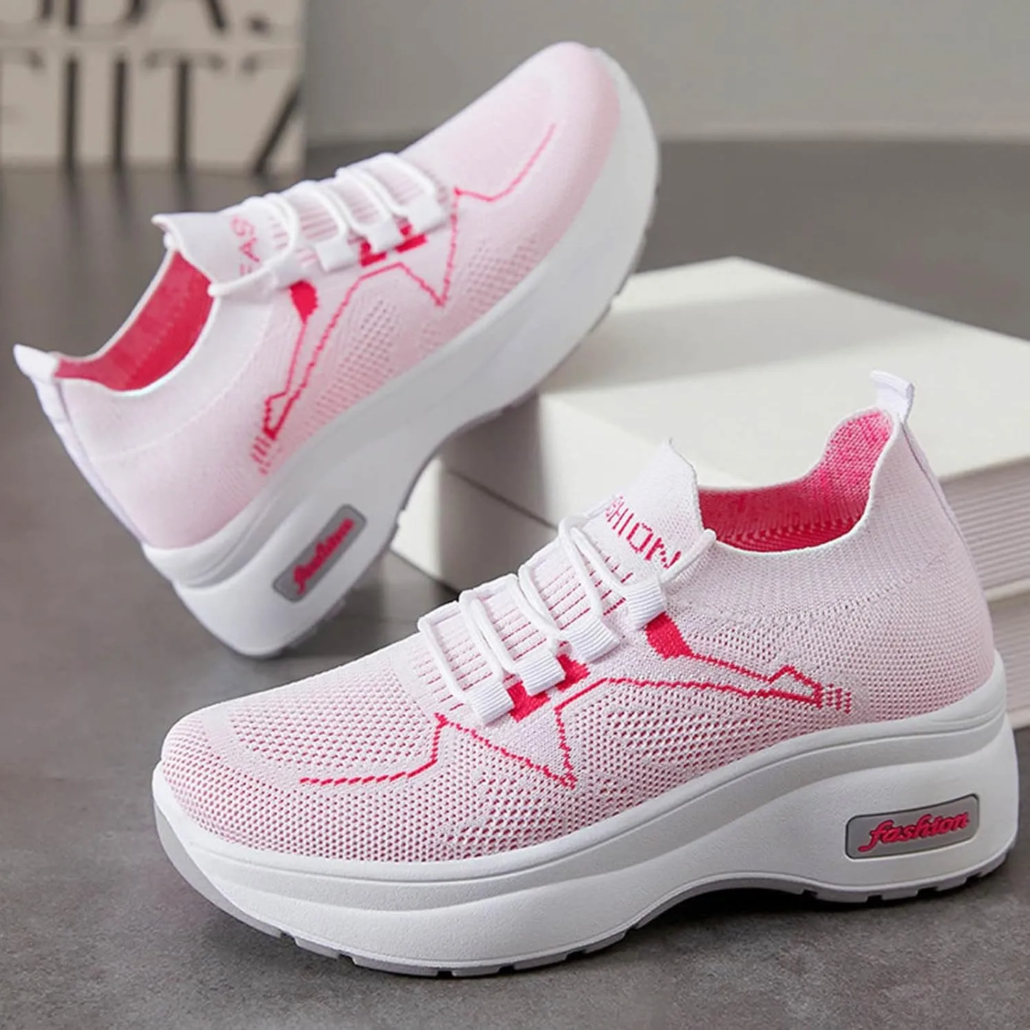Women's Walking Shoes Cushion Comfortable Running Tennis Shoes Non Slip Sports Athletic Breathable Fashion Sneakers