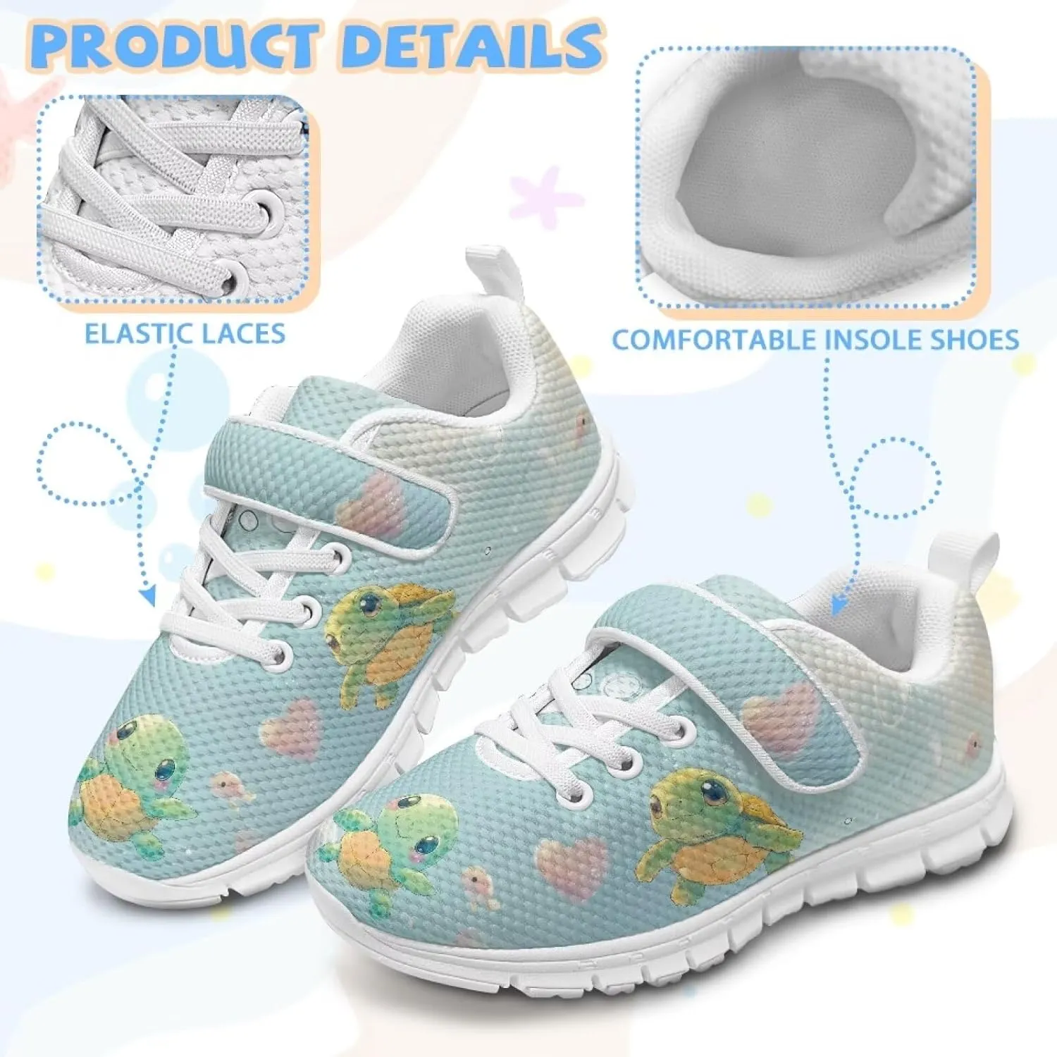 Yzaoxia Little/Big Kids Tennis Shoes for Girls Sneakers with Strap
